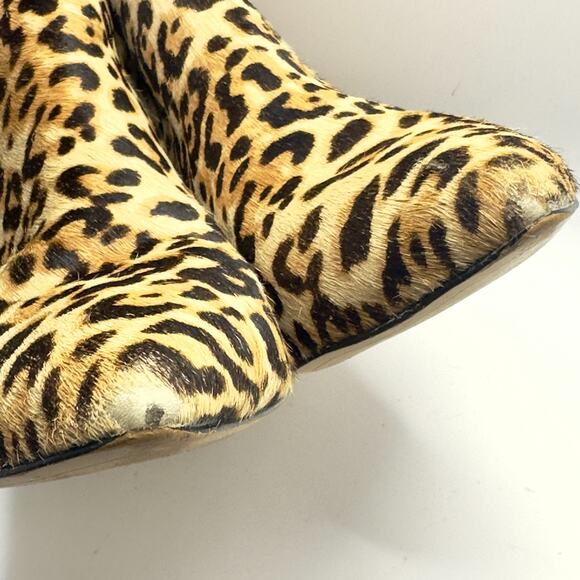 Sam Edelman Kinzey Women's 8.5 Leopard Calf Hair Kitten Heel Booties Ankle Boots - Picture 4 of 9